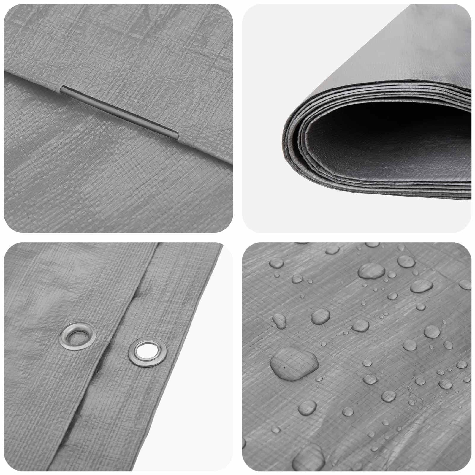 vidaXL Tarpaulin med öglor Ljusgrå 3 x 4 m 180 gsm PE