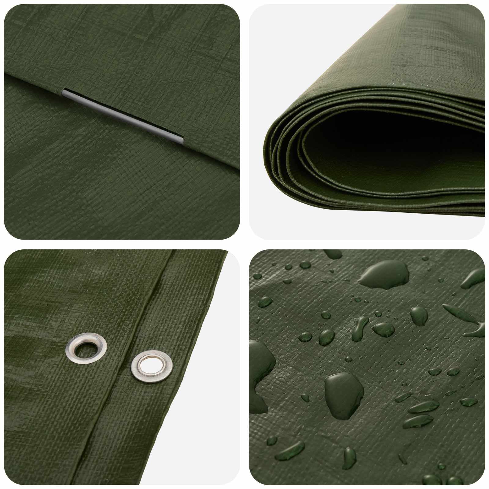 vidaXL Tarpaulin med öglor Grön 3 x 3 m 260 gsm PE