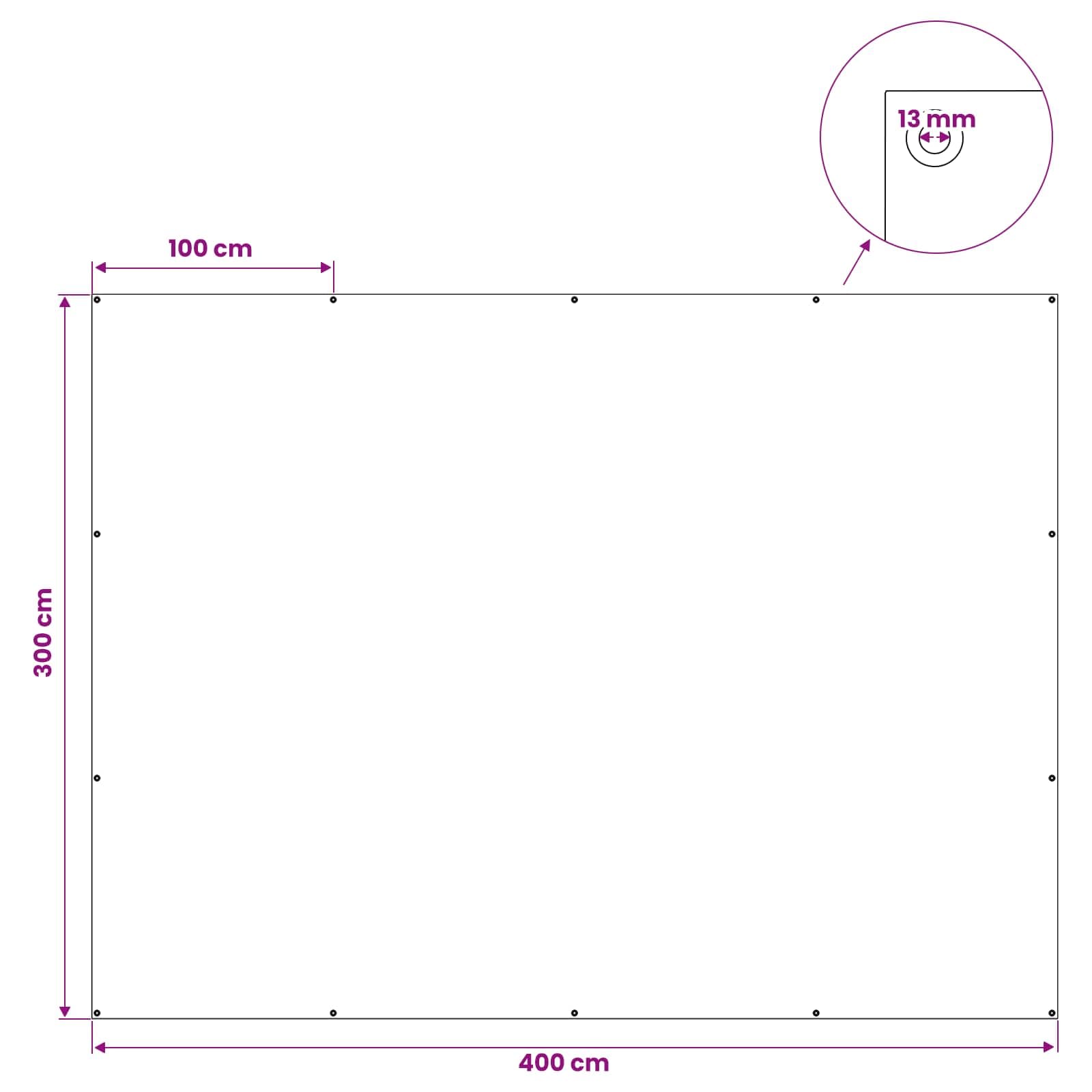 vidaXL Tarpaulin med öglor Vit 3 x 4 m 90 gsm PE