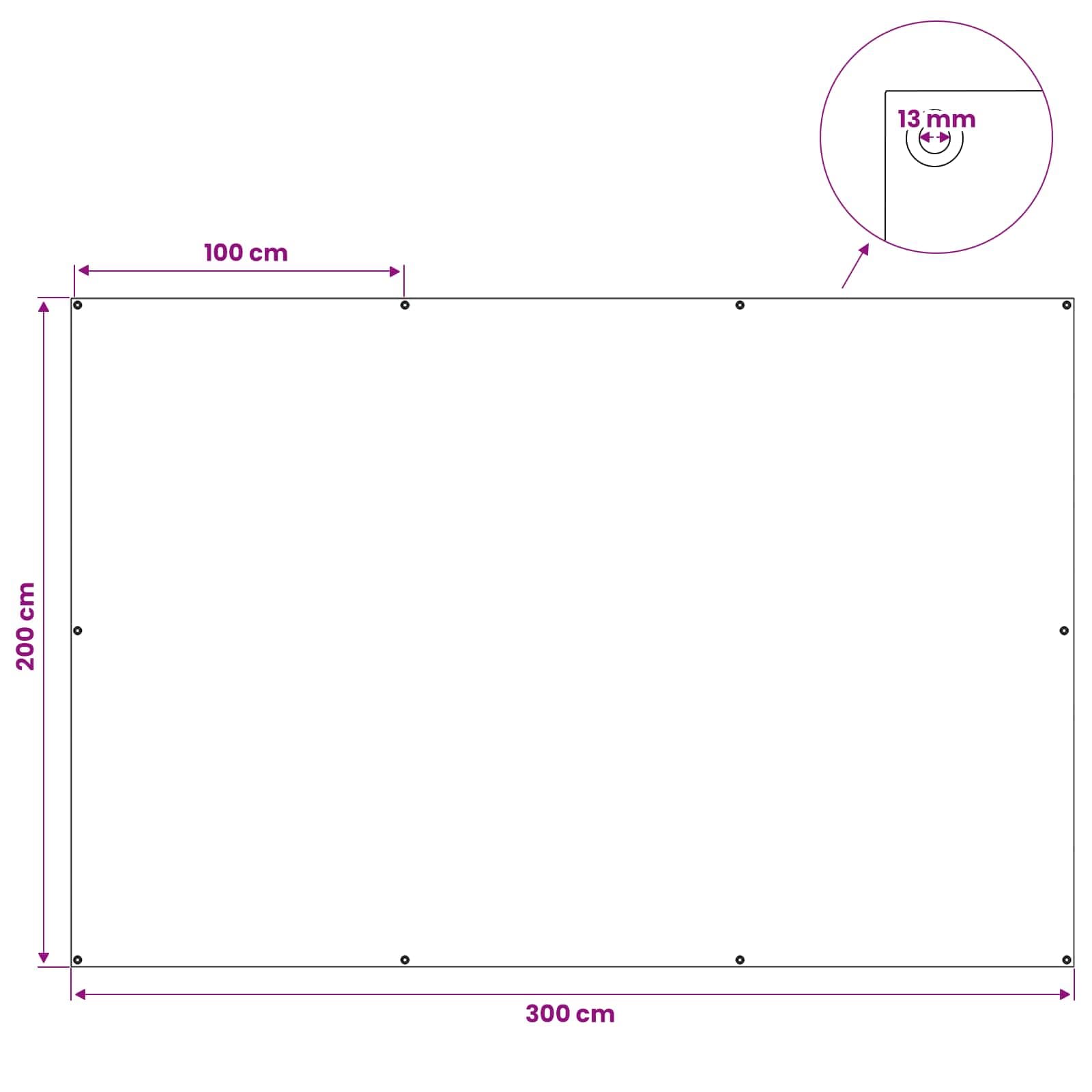 vidaXL Tarpaulin med öglor Vit 2 x 3 m 180 gsm PE