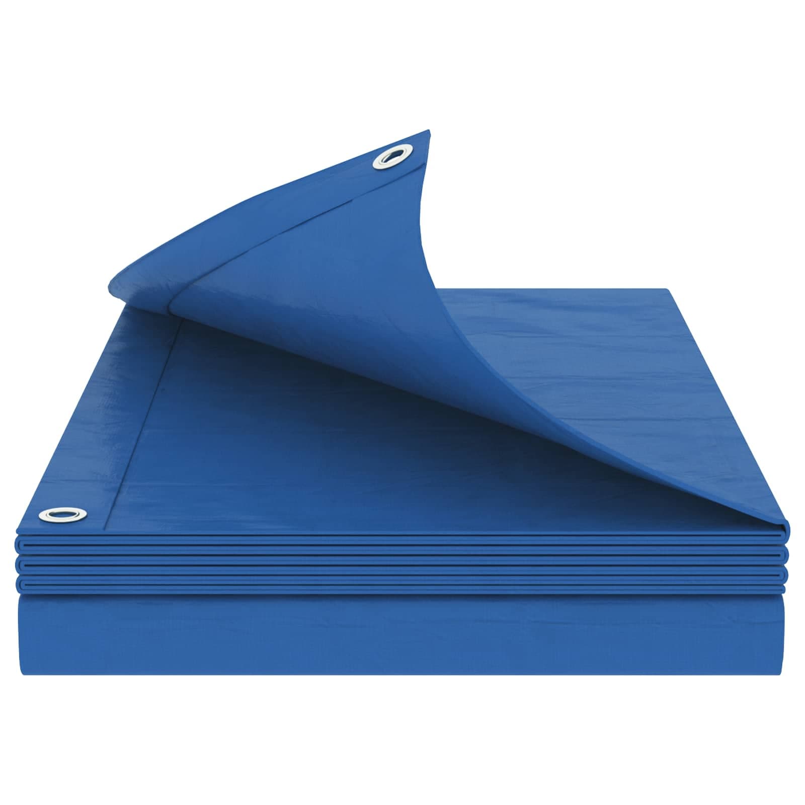 vidaXL Tarpaulin med öglor Blå 4 x 4 m 180 gsm PE