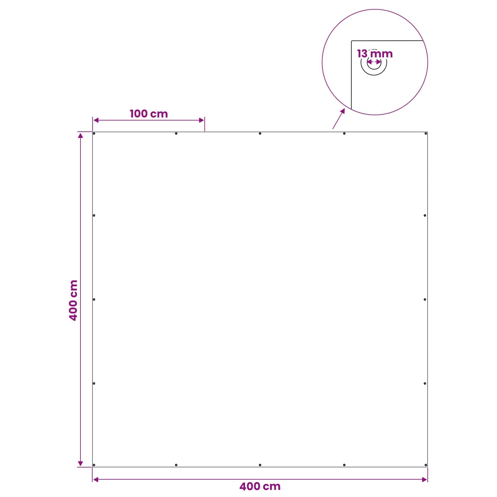 vidaXL Tarpaulin med öglor Blå 4 x 4 m 180 gsm PE