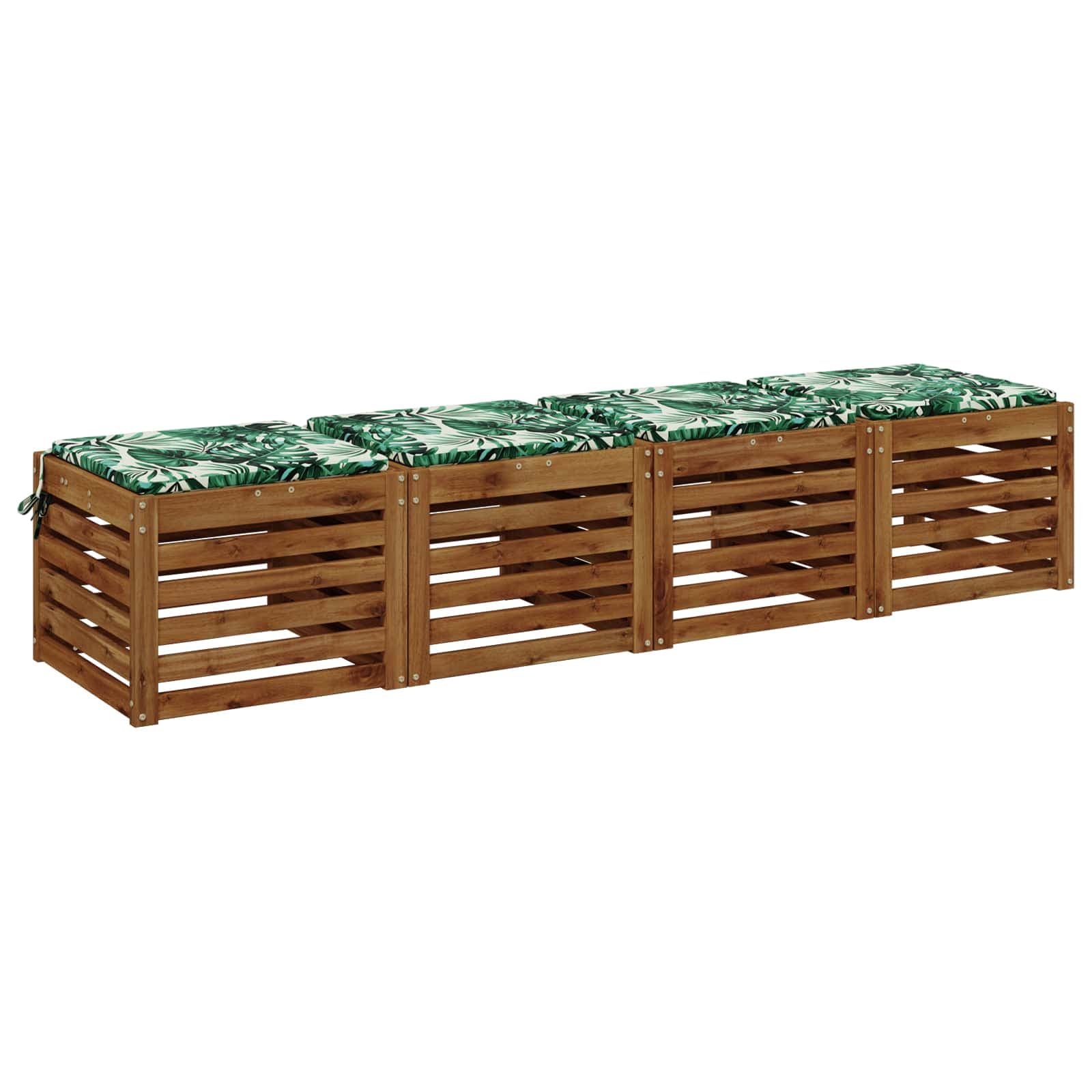 vidaXL 4-delade Sittdynor SOEST 4 st 100% Polyester Bladmönster
