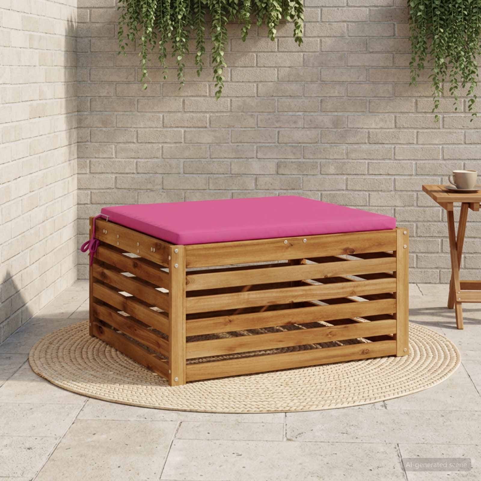 vidaXL 1-delad Sittdyna SOEST 100% Polyester Rosa 60 x 60 x 3 cm