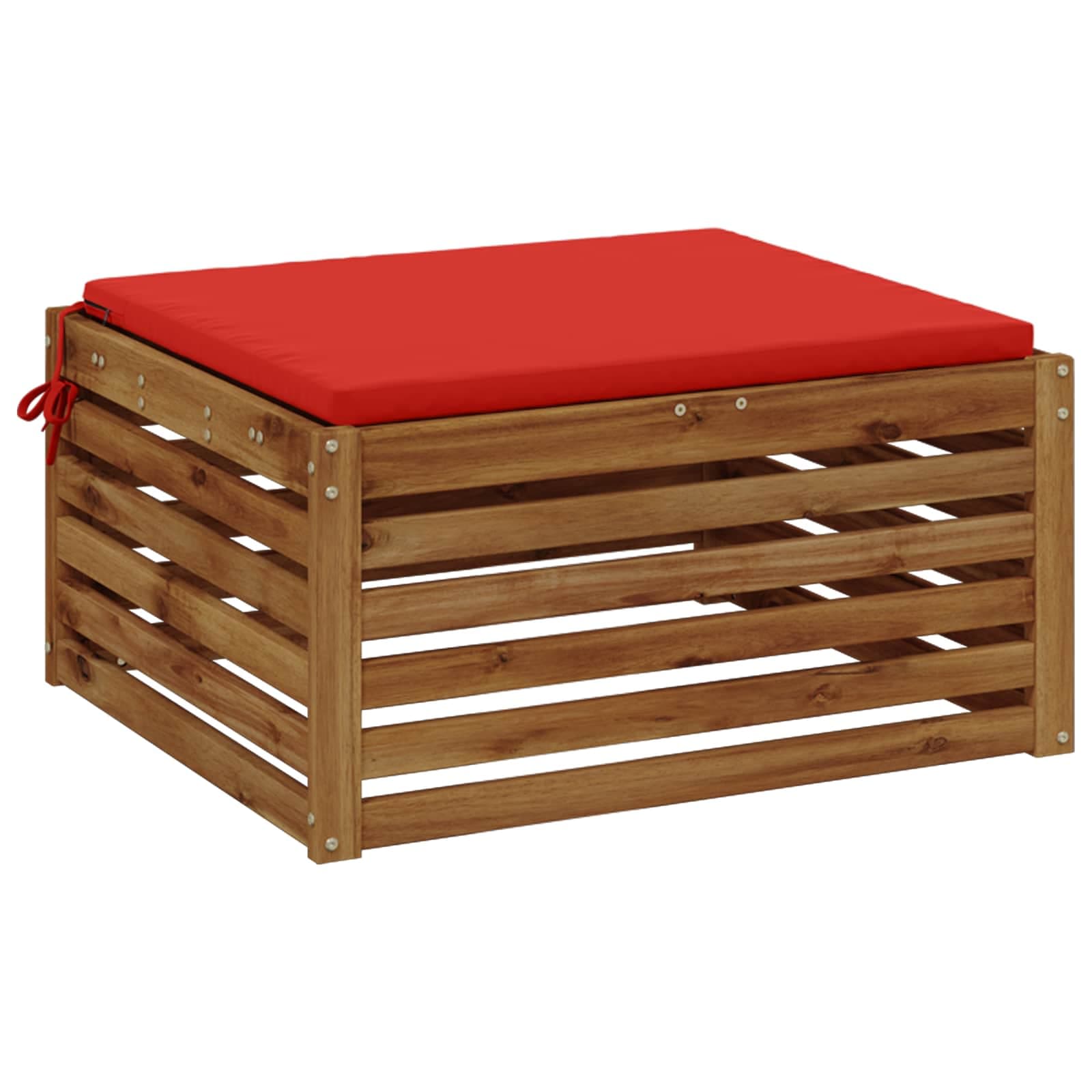 vidaXL 1-delad Sittdyna SOEST 100% Polyester Röd 80 x 80 x 3 cm