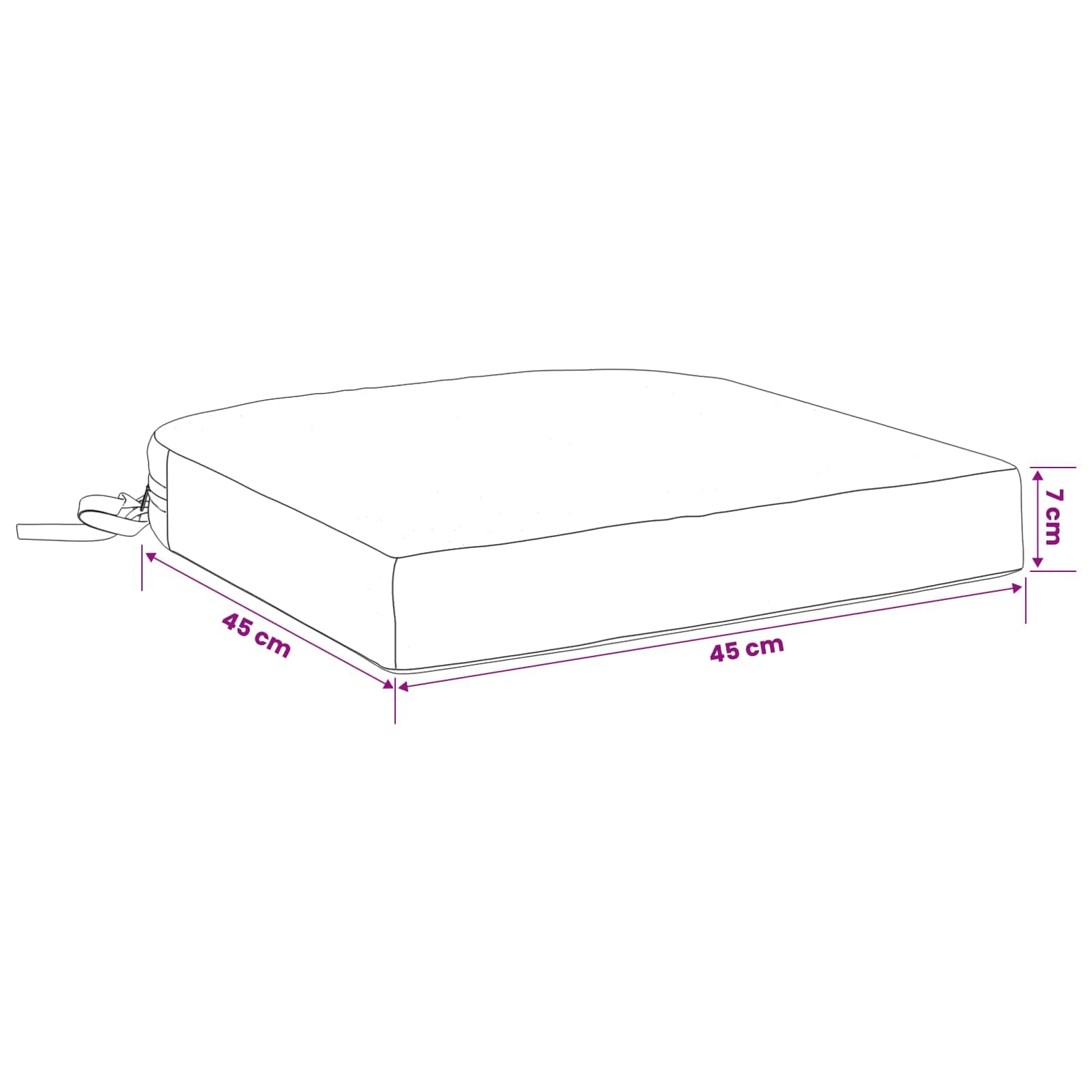 vidaXL 1-delad Sittkudde SOEST 100% Polyester Svart 45 x 45 x 7 cm