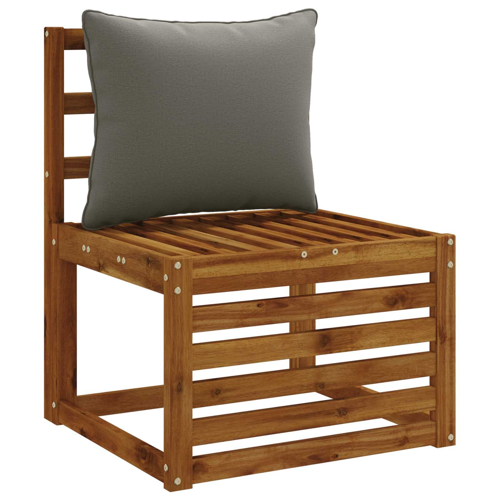 vidaXL 1-delad ryggkudde PUTTEN 100% Polyester Grå 50 x 40 x 15 cm
