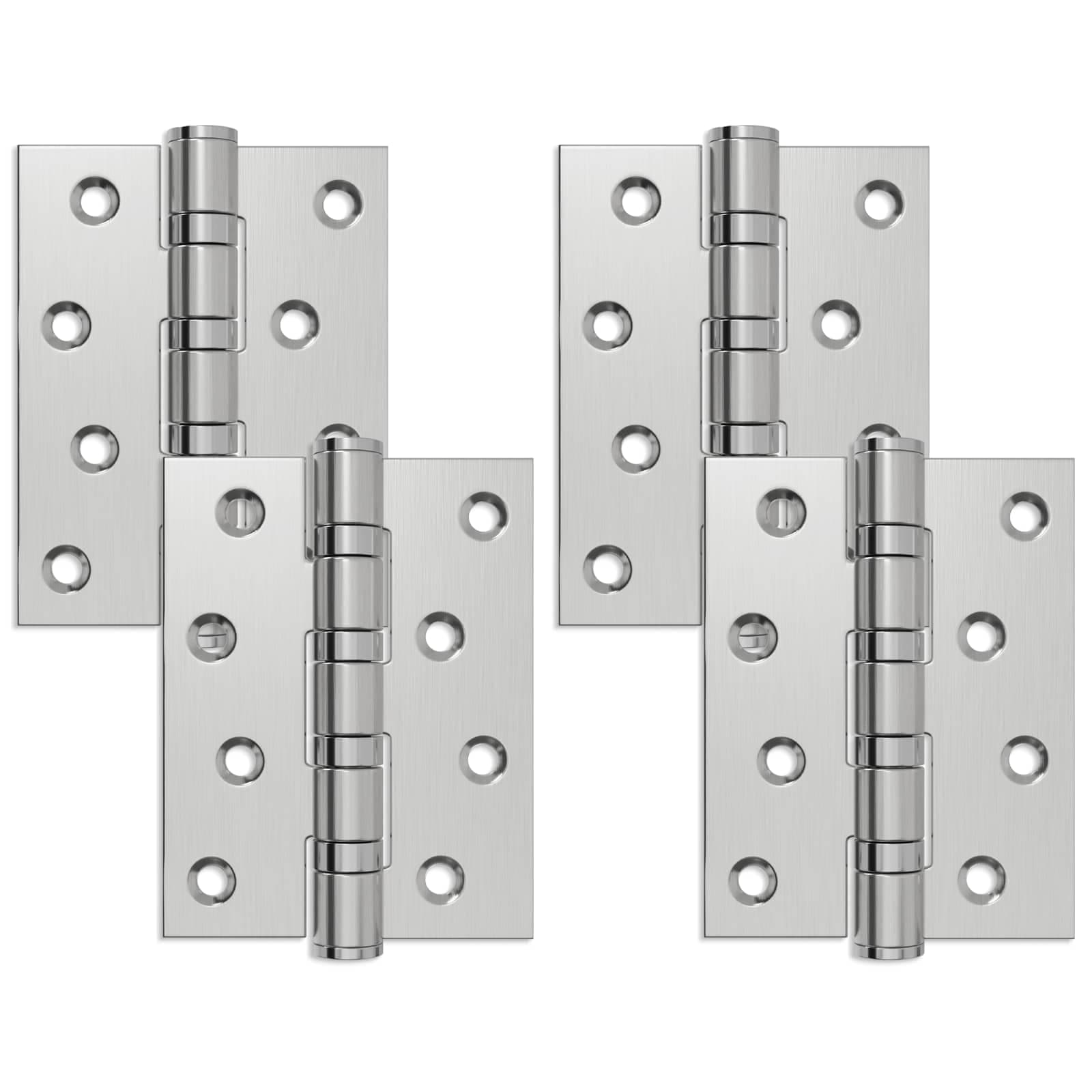 vidaXL Gångjärn 4 st 100 x 78 x 13 mm Silver Stål