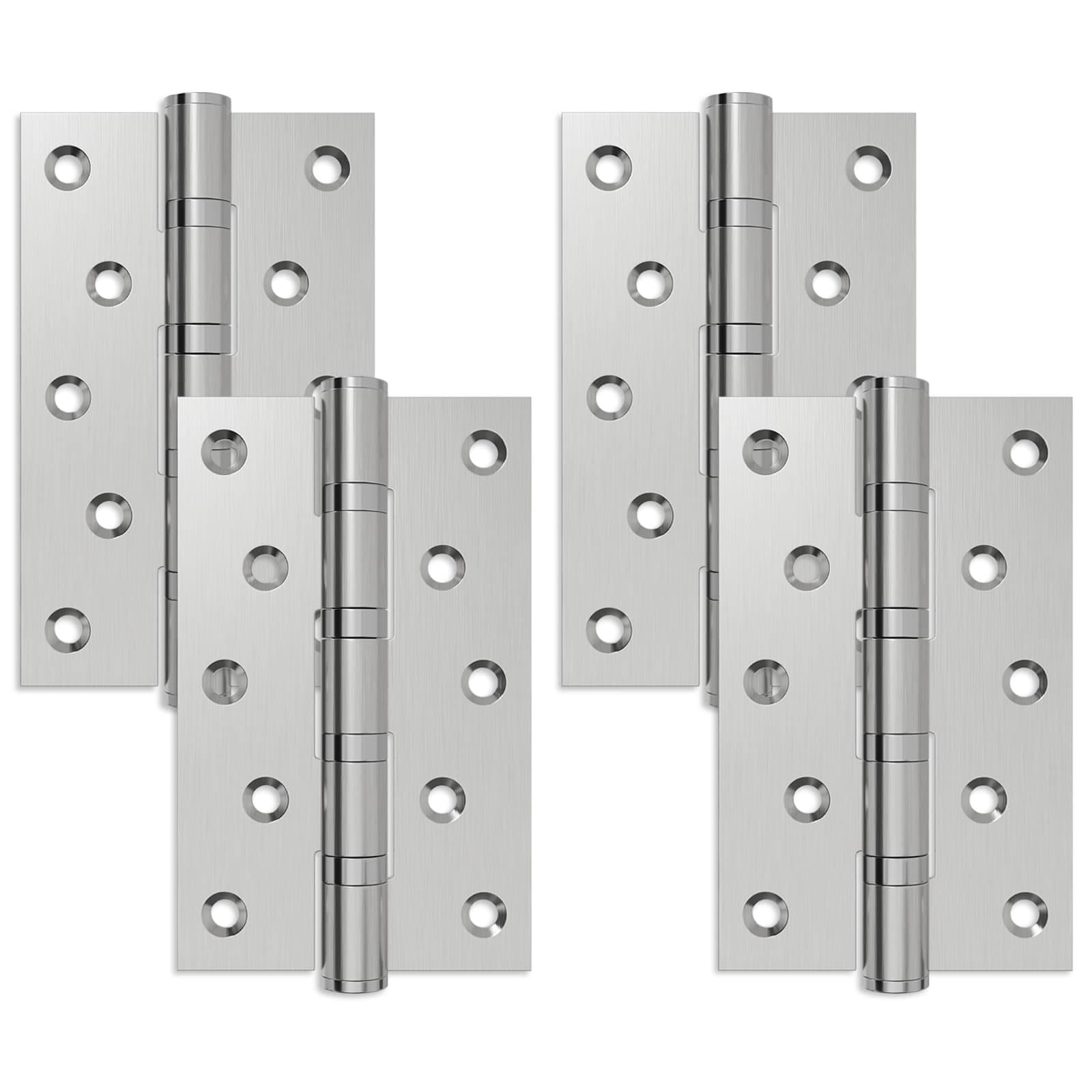 vidaXL Gångjärn 4 st 125 x 75 x 13 mm Silver Stål