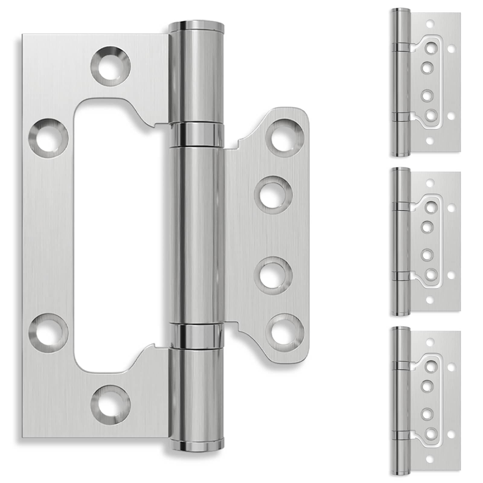 vidaXL Gångjärn 4 st 100 x 75 x 13 mm Silver Stål
