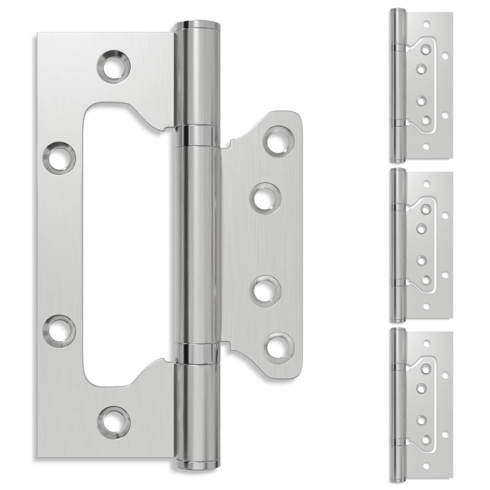 vidaXL Gångjärn 4 st 125 x 78 x 13 mm Silver Stål
