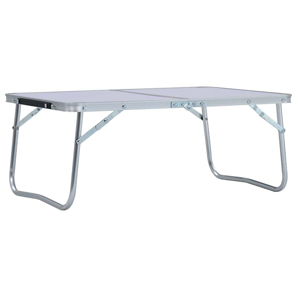 vidaXL Hopfällbart campingbord vit aluminium 60x40 cm