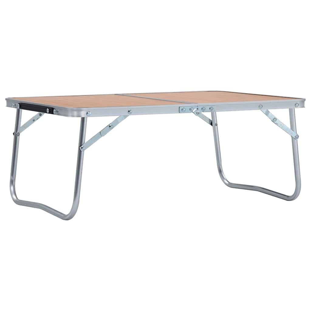 vidaXL Hopfällbart campingbord brun aluminium 60x40 cm