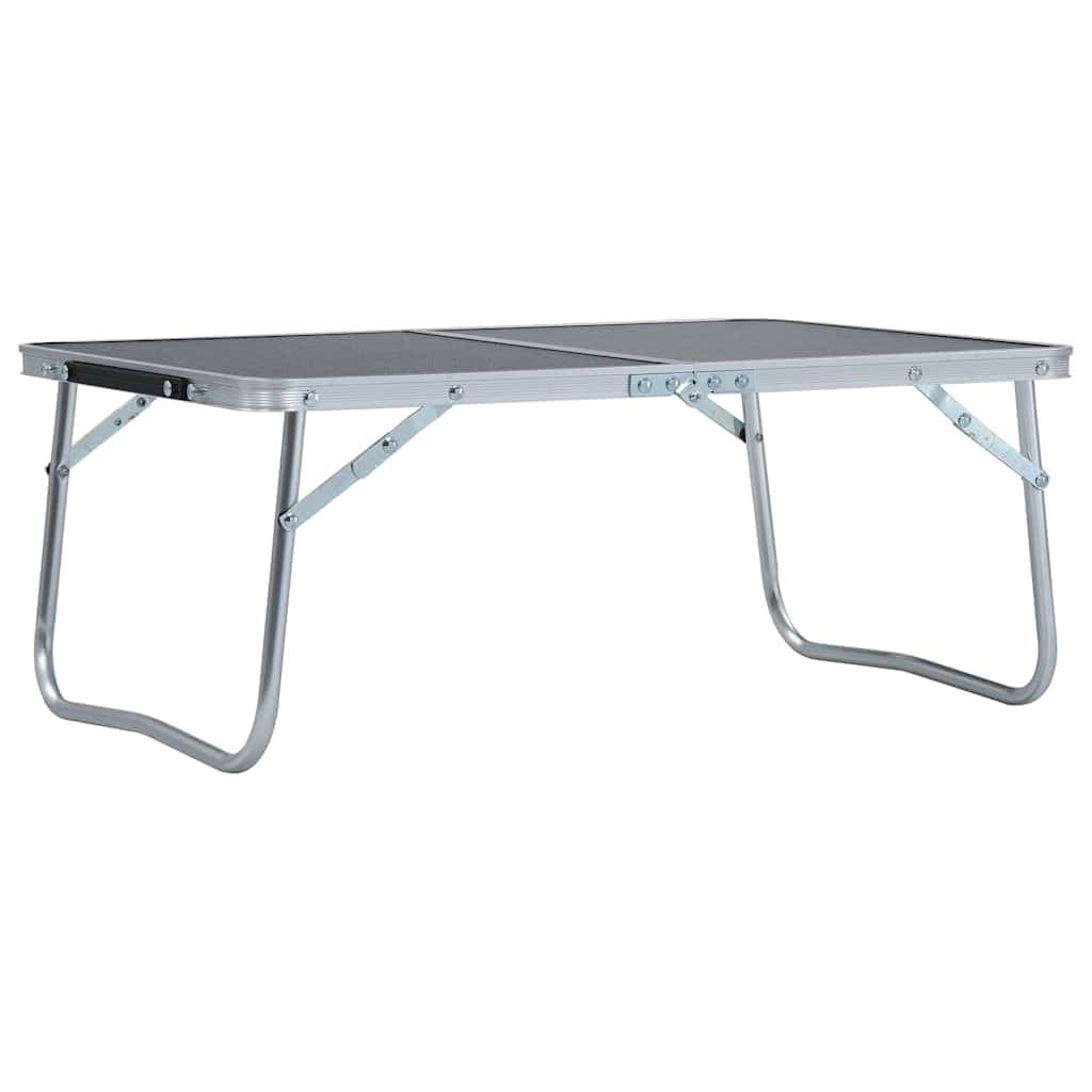 vidaXL Hopfällbart campingbord grå aluminium 60x40 cm