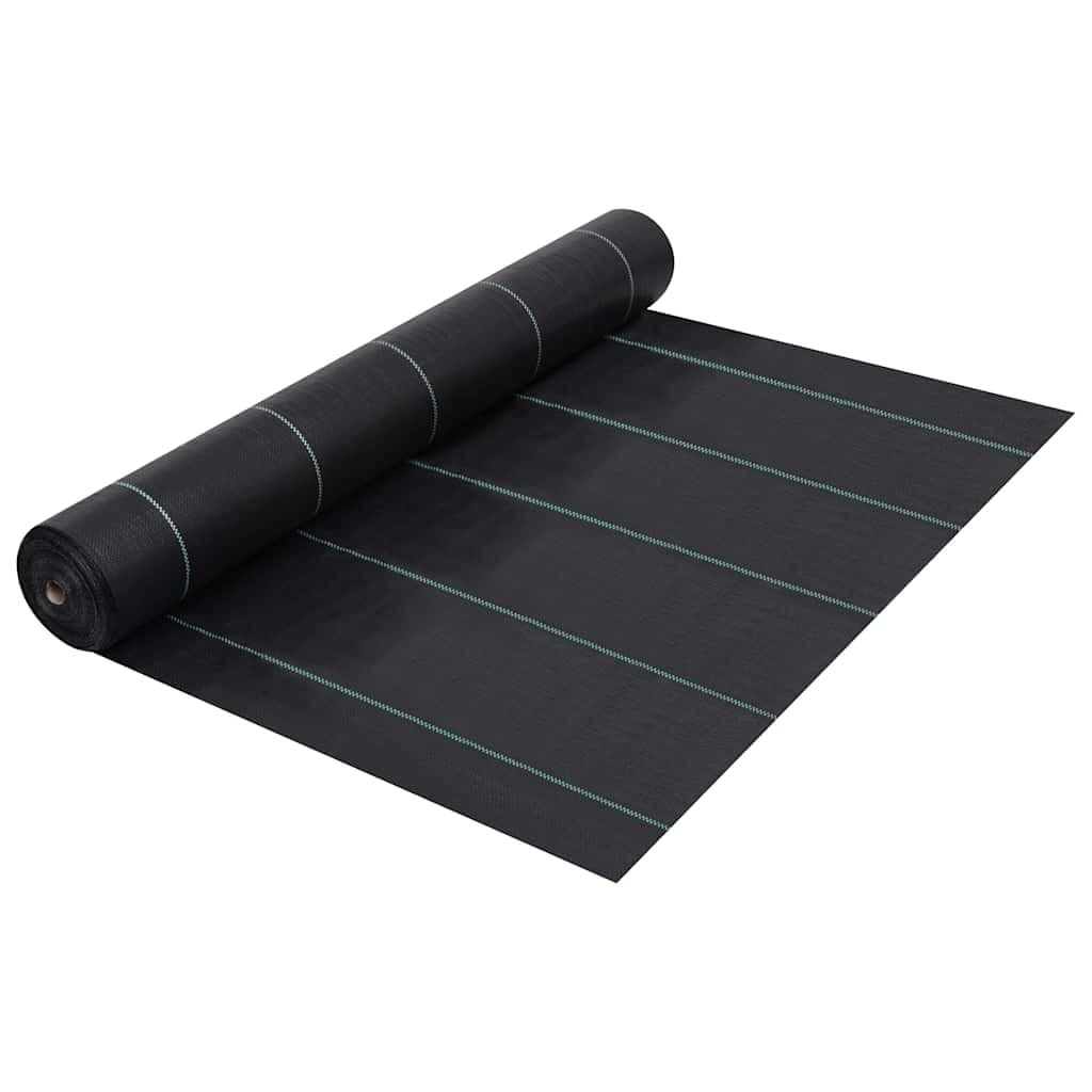 vidaXL Ogräsmatta svart 2x5 m PP