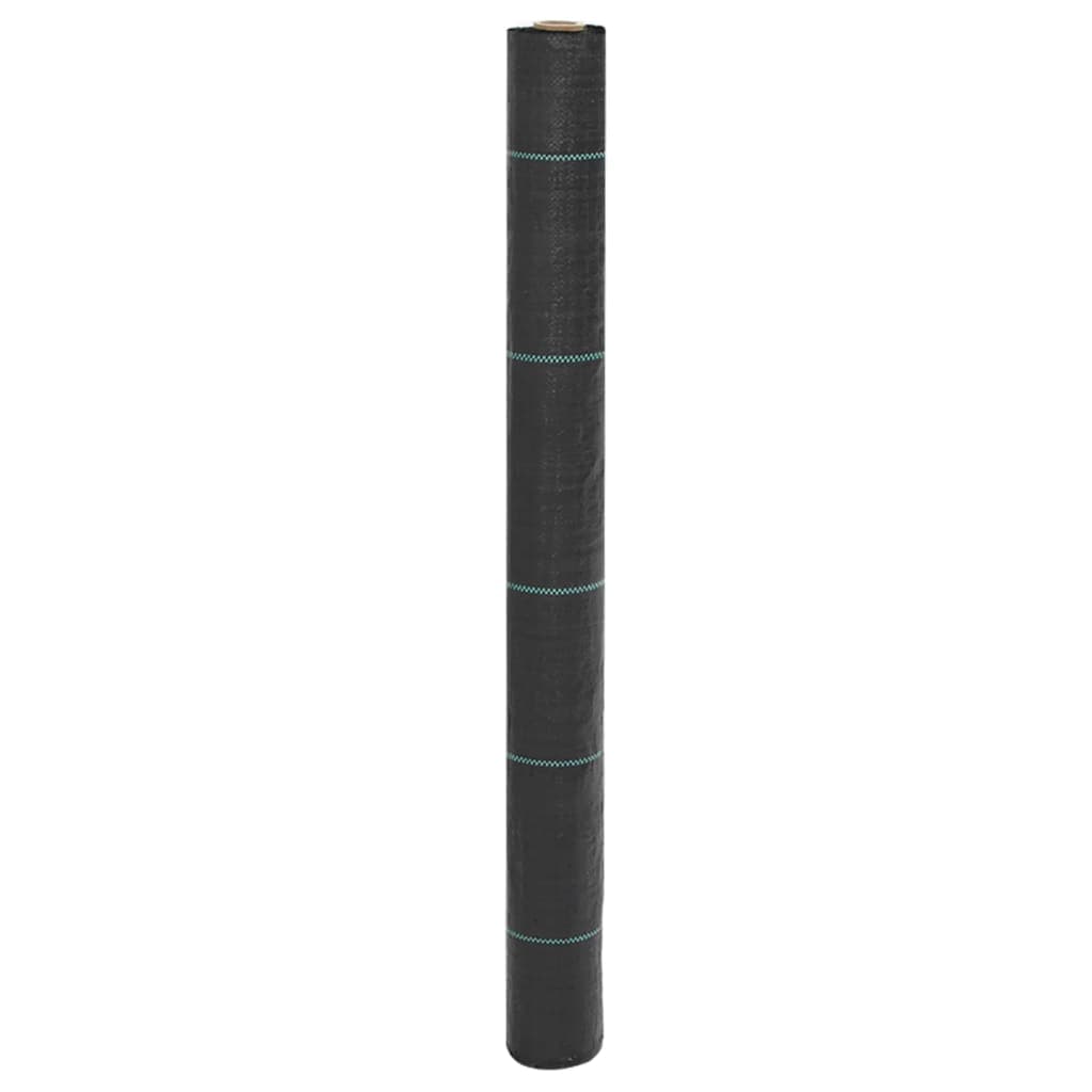vidaXL Ogräsmatta svart 1x10 m PP