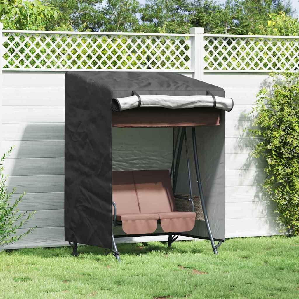 vidaXL Skydd för utomhusgunga Svart 120 x 90 x 155 cm 420D Oxford Tyg