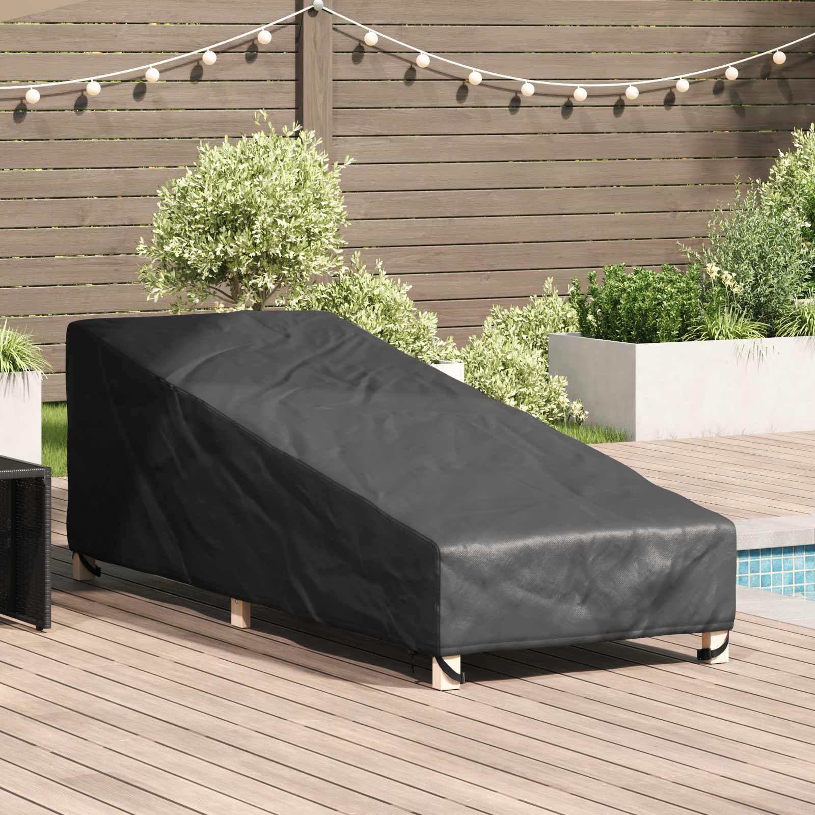 vidaXL Utomhusmöbelöverdrag 210 x 80 x 75 cm 420D Oxford tyg Svart