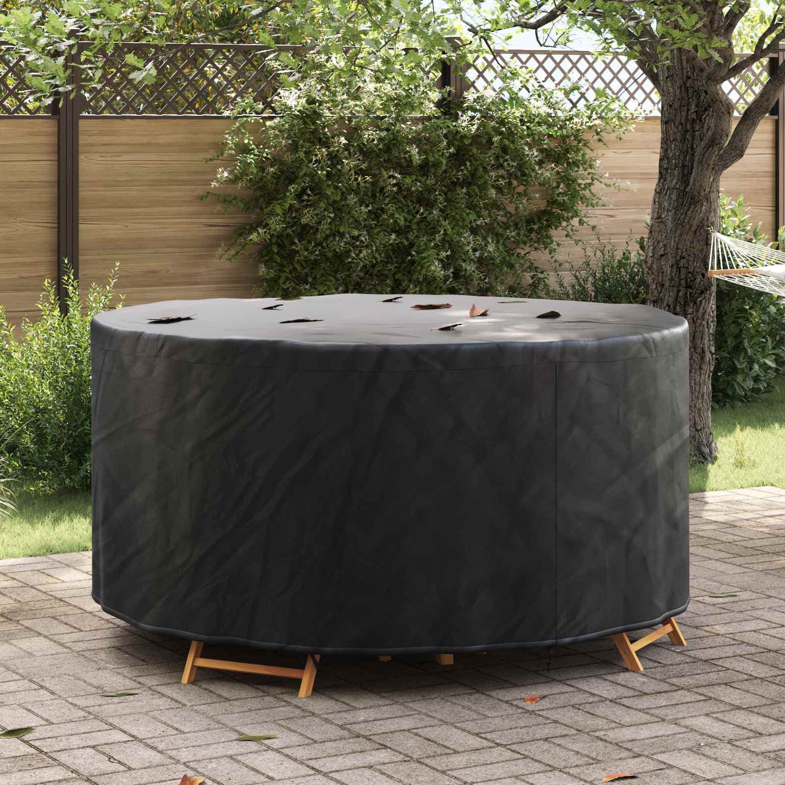 vidaXL Möbelöverdrag 182 x 182 x 71 cm 210D Oxford Tyg Rund Svart