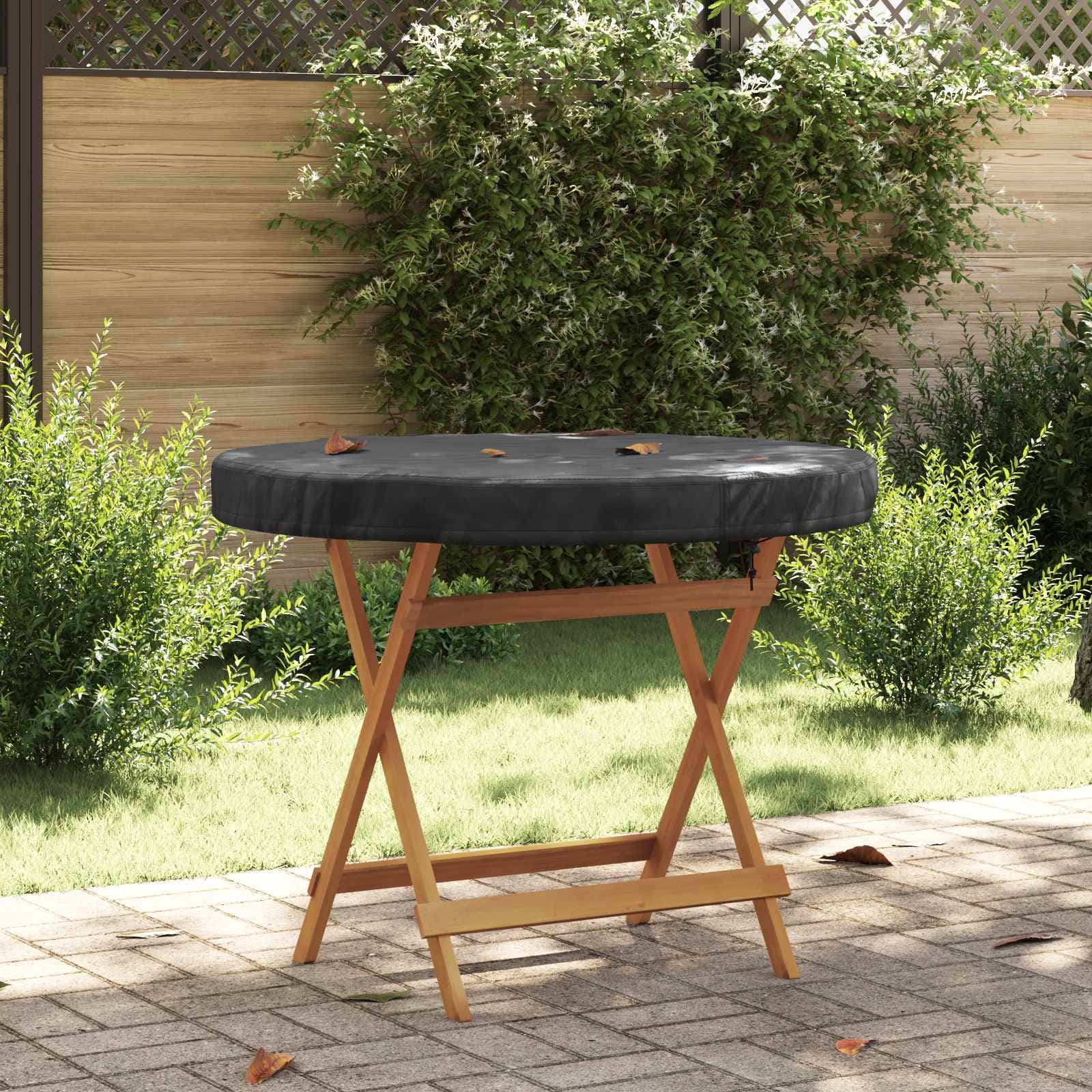 vidaXL Utebordsskydd 102 x 102 x 10 cm 210D Oxford Tyg Rund