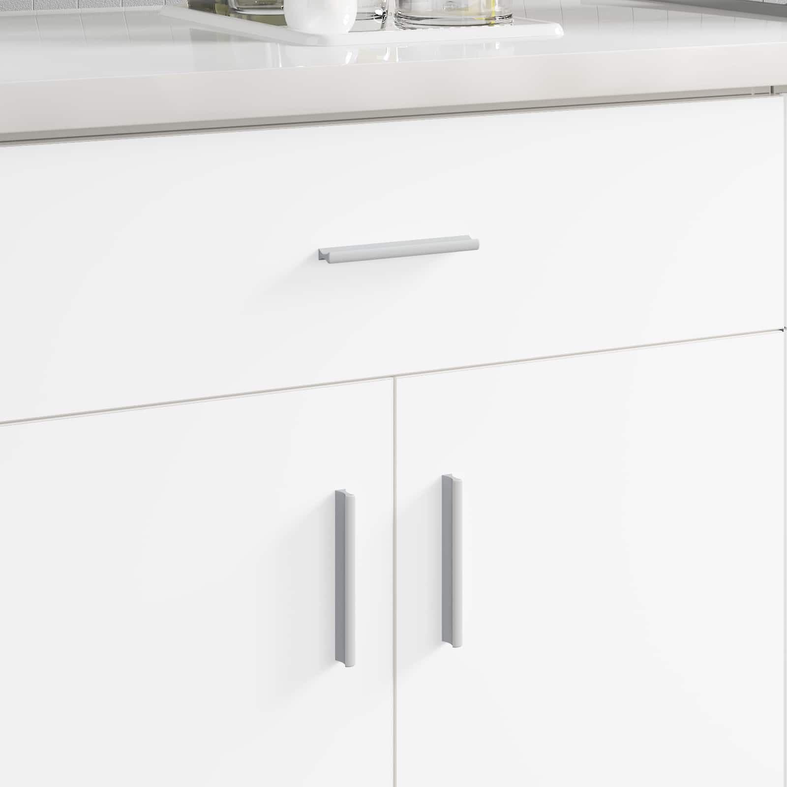 vidaXL Handtag Enfärgad 12 st Silver 105.7 x 7.4 x 15.5 mm Aluminium