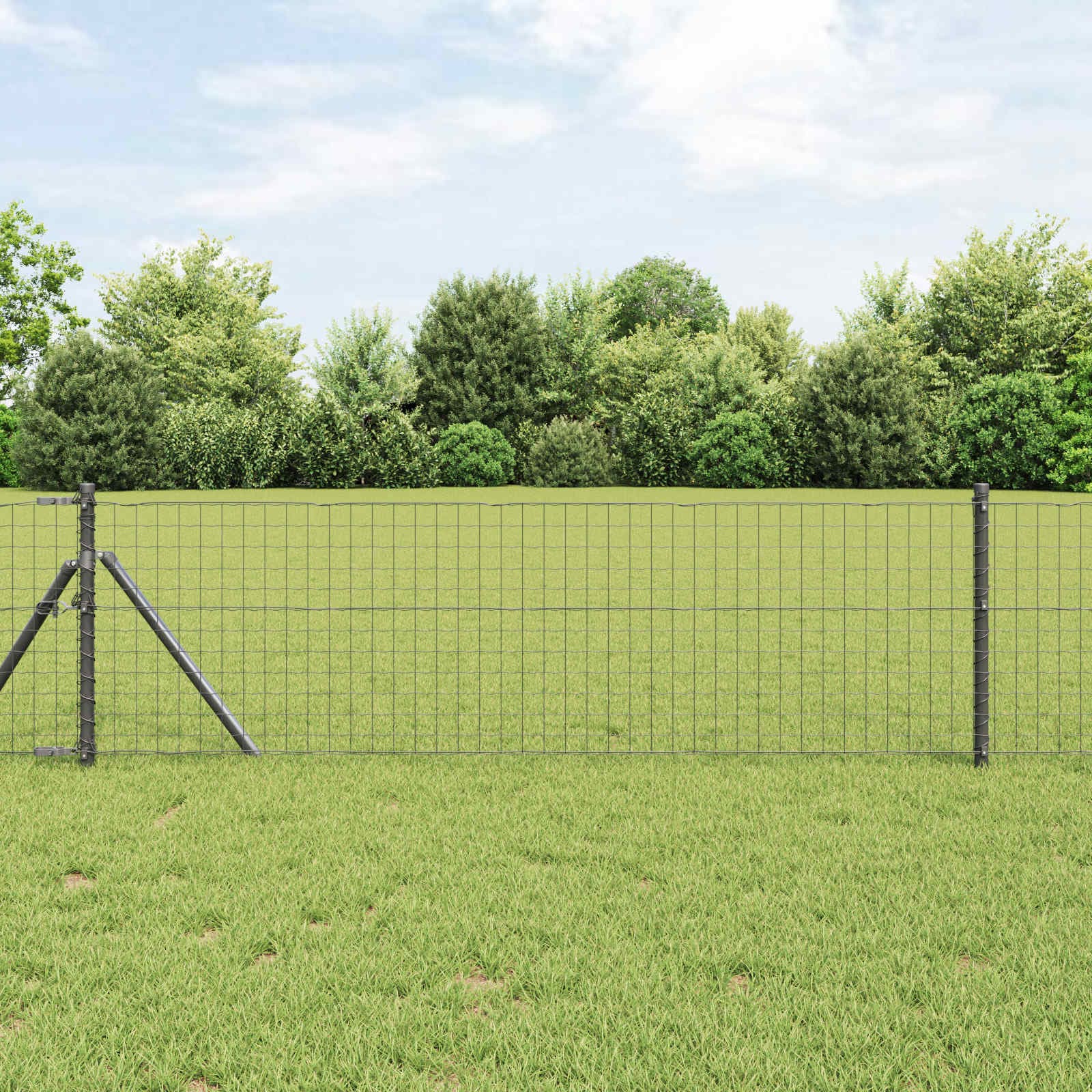 vidaXL Stängselstolpe 2 st Grå 120 cm Pulverlackerad stål