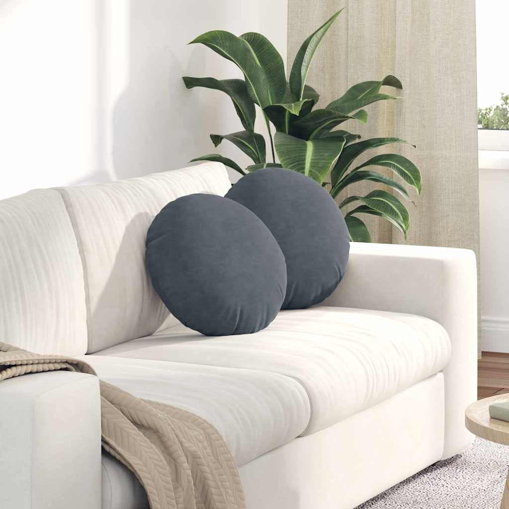vidaXL Sittkuddar 2 st Mörkgrå Ø 40 x 13 cm Sammet