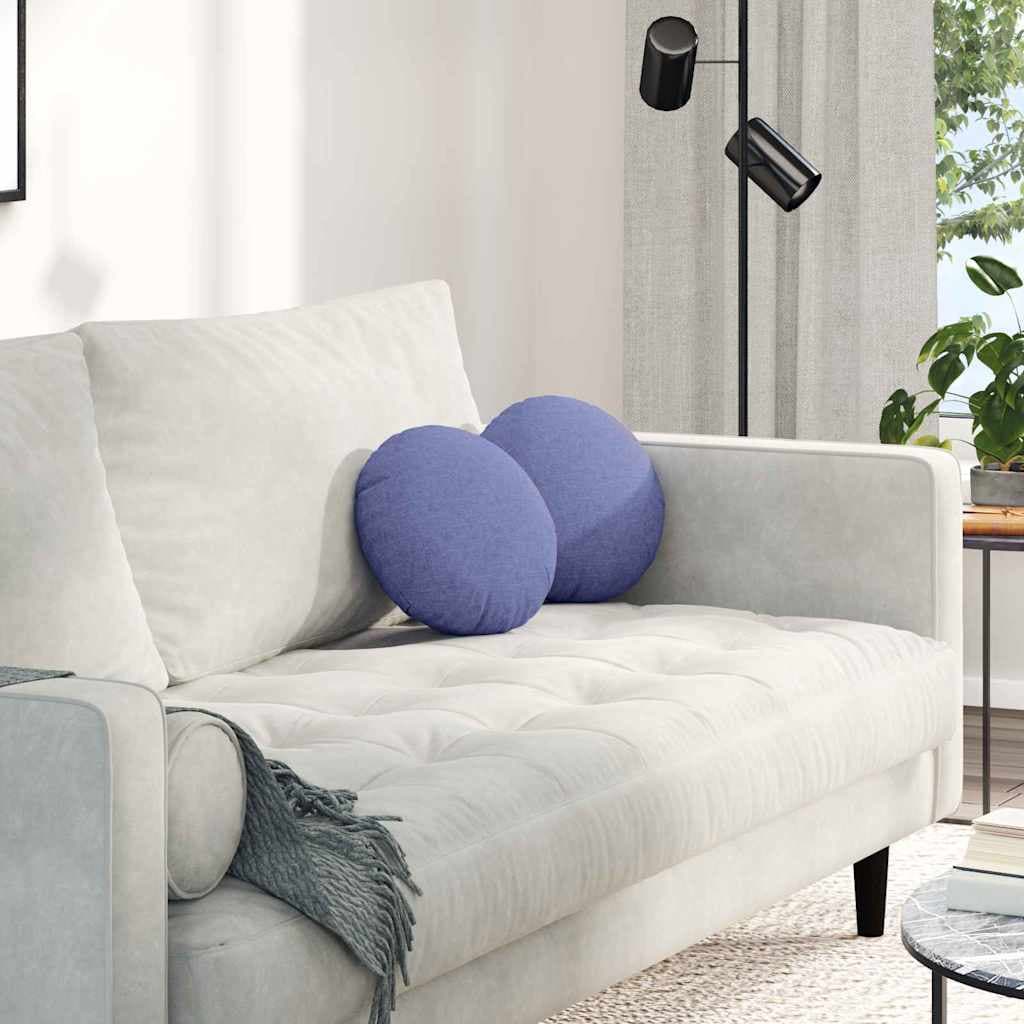 vidaXL Sittkuddar 2 st Tyg Jeansblå Ø30 x 13 cm
