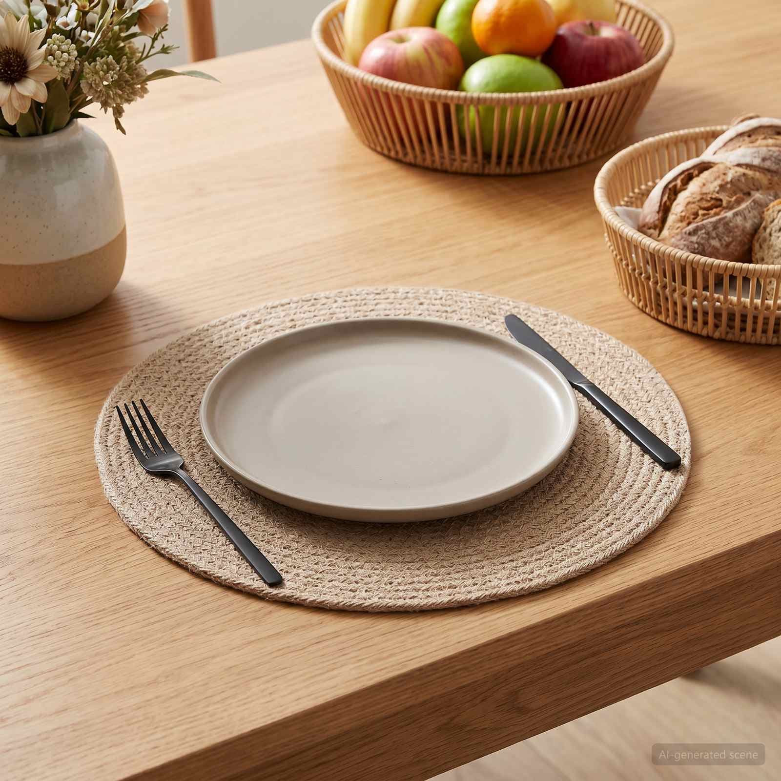 vidaXL Jute Placemats 4 st Naturlig 100% Tossa Jute