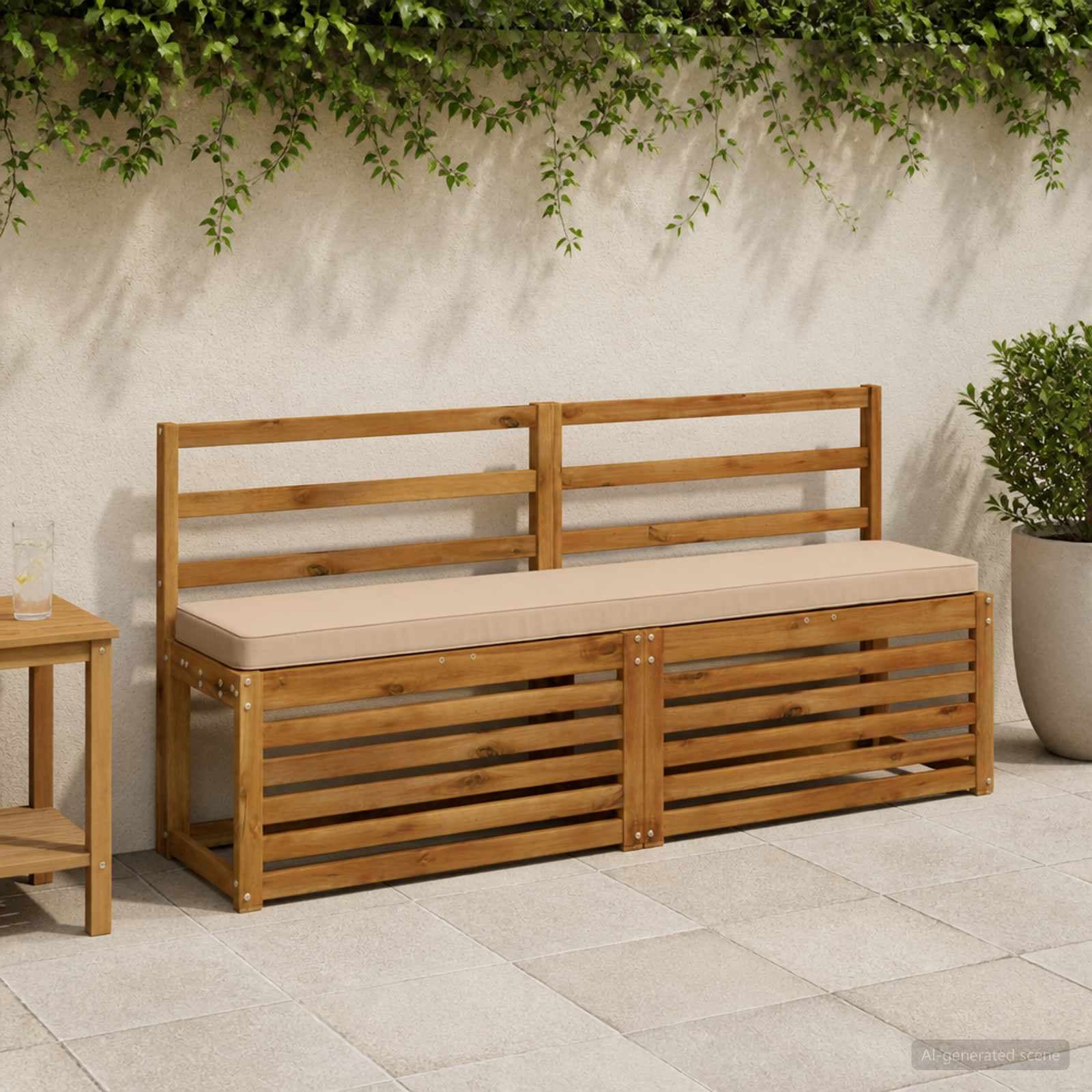 vidaXL 1-delad Bänk Kudde VUGHT 100% Polyester Sand 150 x 30 x 5 cm